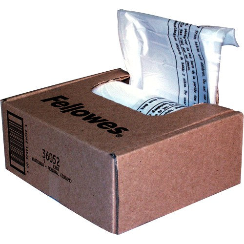 Fellowes Powershred Shredder Waste Bags Up to 30L Bins Box of 100