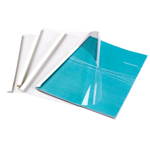 Fellowes Binding Covers Thermal Standard A4 8mm 61-80 Pages White Pack 100