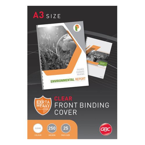 GBC Binding Cover A3 Clear 250 Micron Pack of 25