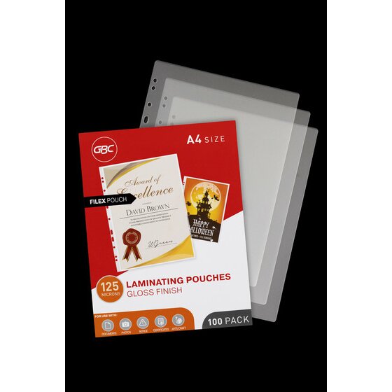 GBC Laminating Pouches A4 125 Micron Pack 100 Filex
