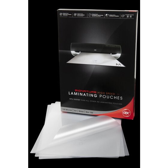 GBC Laminating Pouches A4 125 Micron Pack 100 High Speed