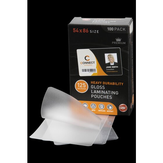 GBC Laminating Pouches 54 x 86mm 125 Micron Pack 100