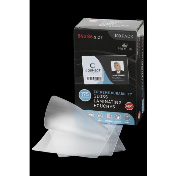 GBC Laminating Pouches 54 x 86mm 175 Micron Pack 100