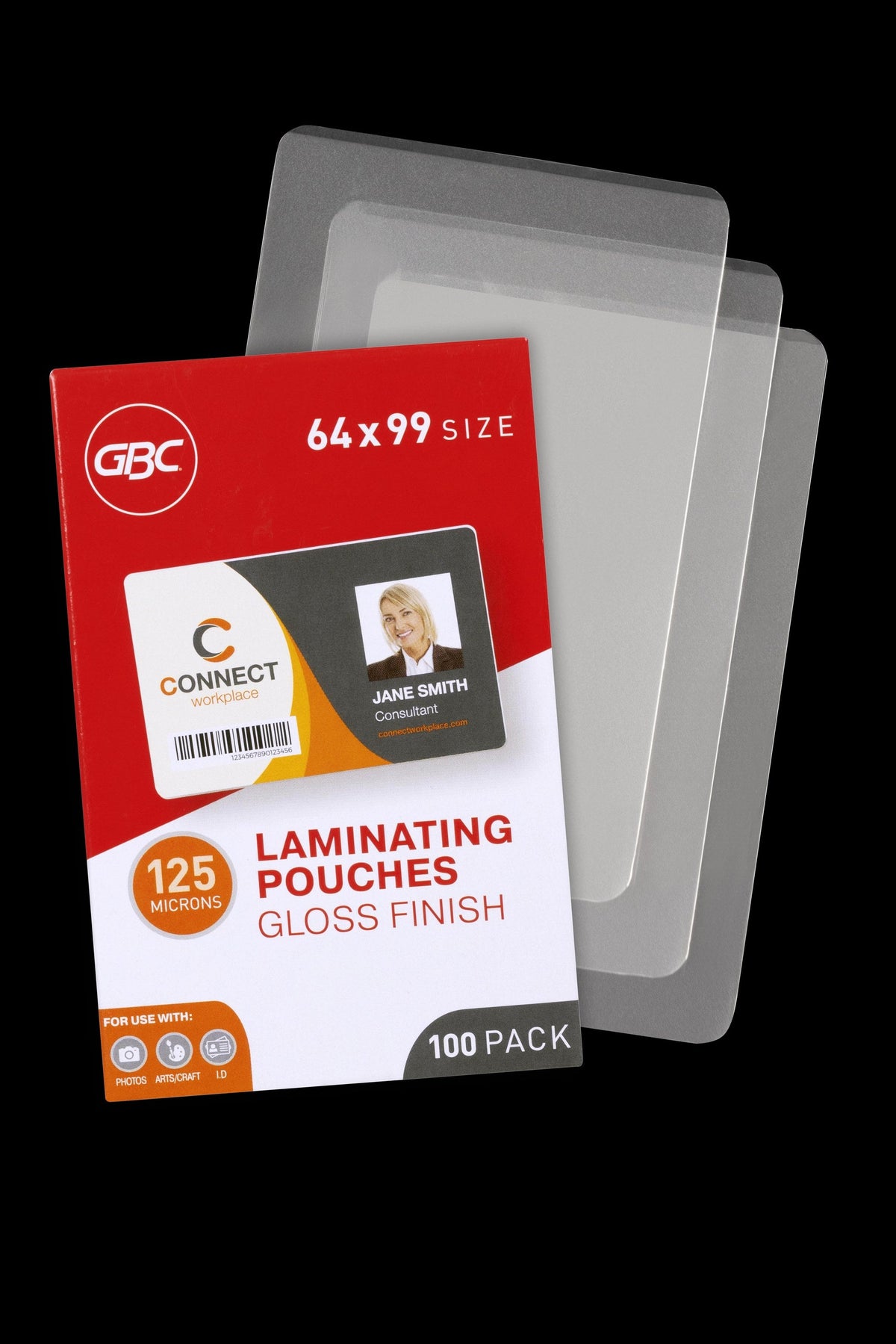 GBC Laminating Pouches 64 x 99mm 125 Micron Pack 100