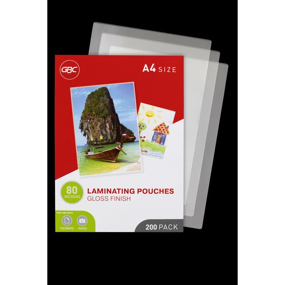 GBC Laminating Pouches A4 80 Micron Pack 200