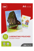 GBC Laminating Pouches A4 80 Micron Pack 200