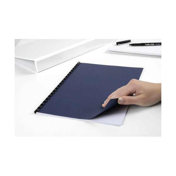 GBC Binding Cover A4 Leathergrain Navy Pack of 100