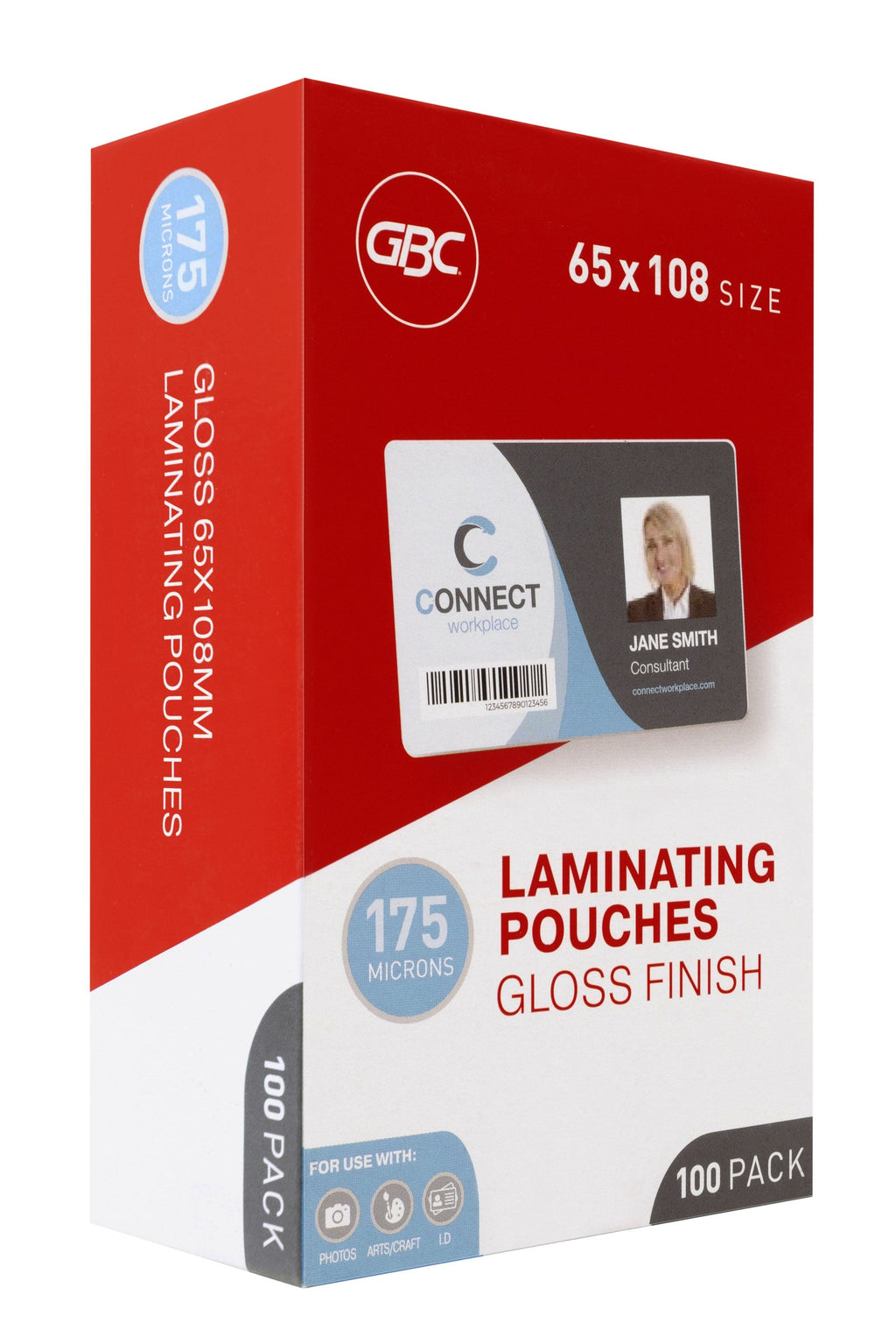 GBC Laminating Pouches 65 x 108mm 175 Micron Pack 100