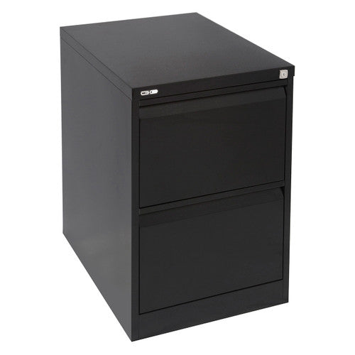 Rapidline Go Vertical Filing Cabinet 2 Drawer 460 x 620 x 705mm Black Ripple
