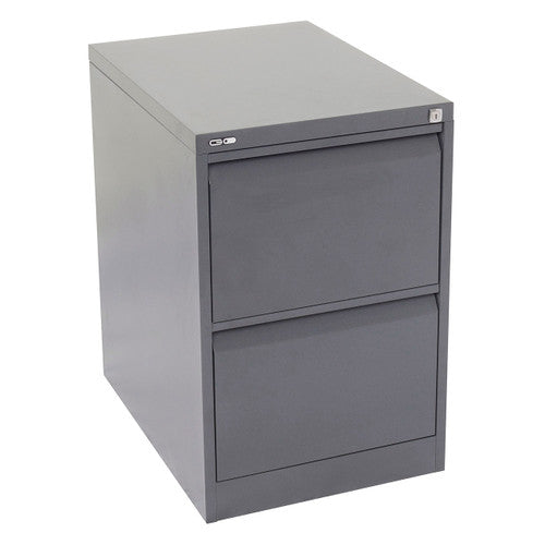 Rapidline Go Vertical Filing Cabinet 2 Drawer 460 x 620 x 705mm Graphite Ripple