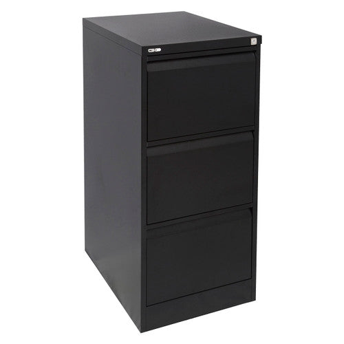Rapidline Go Vertical Filing Cabinet 3 Drawer 460 x 620 x 1016mm Black Ripple