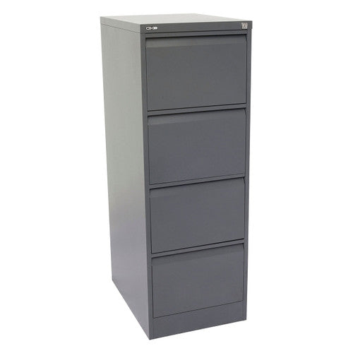 Rapidline Go Vertical Filing Cabinet 4 Drawer 460 x 620 x 1321mm Graphite Ripple