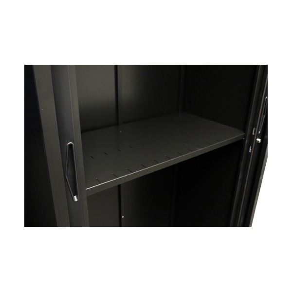Rapidline Slotted Shelf Only Black for Go Tambour Door Cupboard 1200mm W