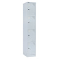 Rapidline Go 4 Door Steel Locker 380 x 455 x 1830mm Silver Grey