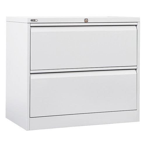 Rapidline Go Heavy Duty Lateral Filing Cabinet Two Drawer White Satin