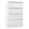 Rapidline Go Heavy Duty Lateral Filing Cabinet Four Drawer White Satin