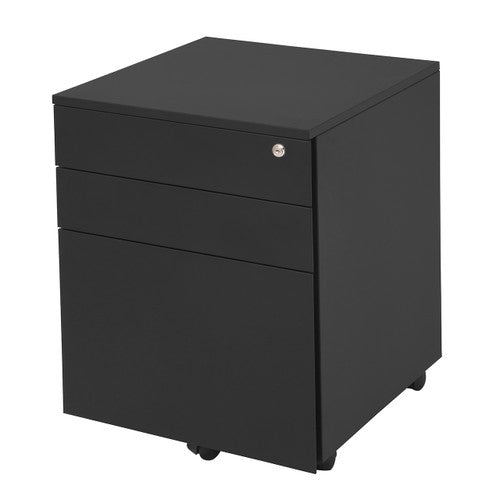 Rapidline Go Steel Mobile Pedestal 3 Drawer Black