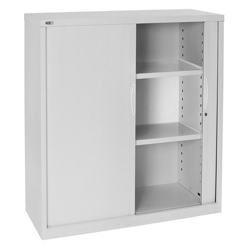 Rapidline Go Tambour Door Cupboard with 2 Shelves 900 x 1200 x 473mm White