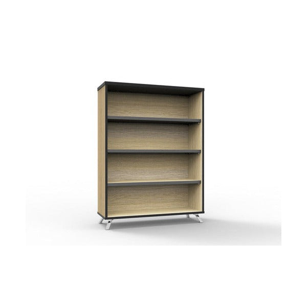 Rapidline Rapid Infinity Bookcase 900 x 315 x 1200mm Natural Oak / Black