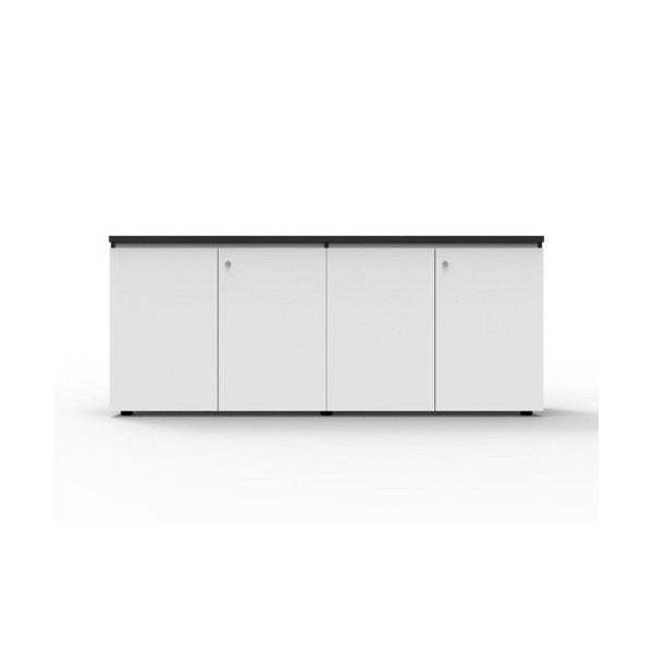 Rapidline Deluxe Infinity Swing 4 Door Cupboard 1800 x 450 x 730mm Natural White / Black