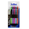 Artline Ikonic Ballpoint Retractable Grip Medium Bright Assorted Pack 5