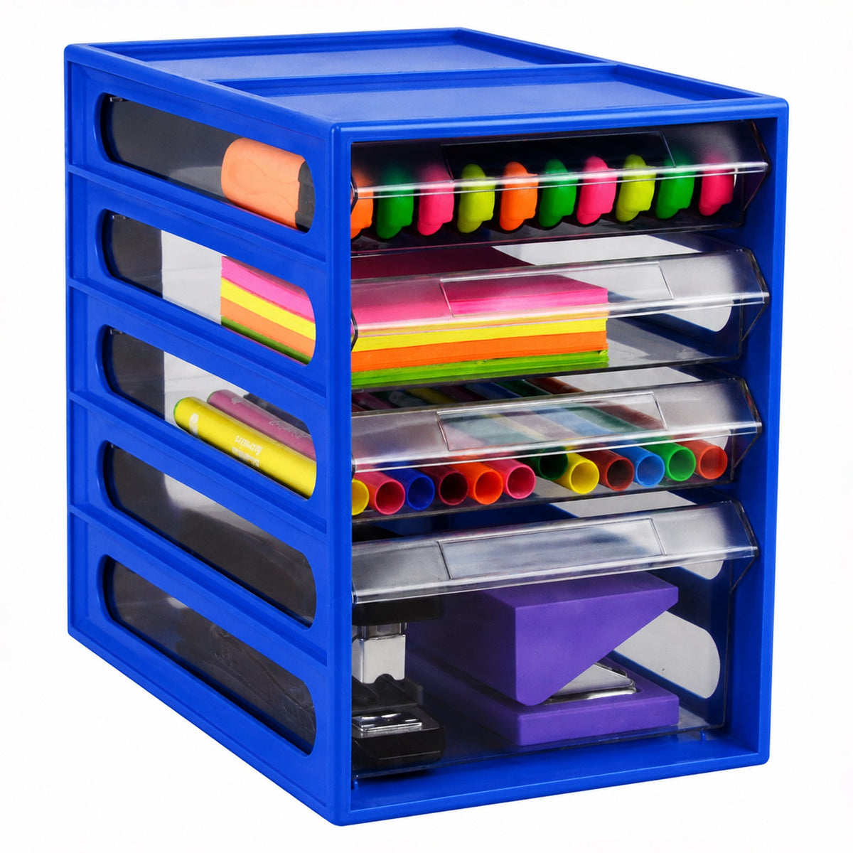 Italplast 4 Drawer Office Organiser Blueberry