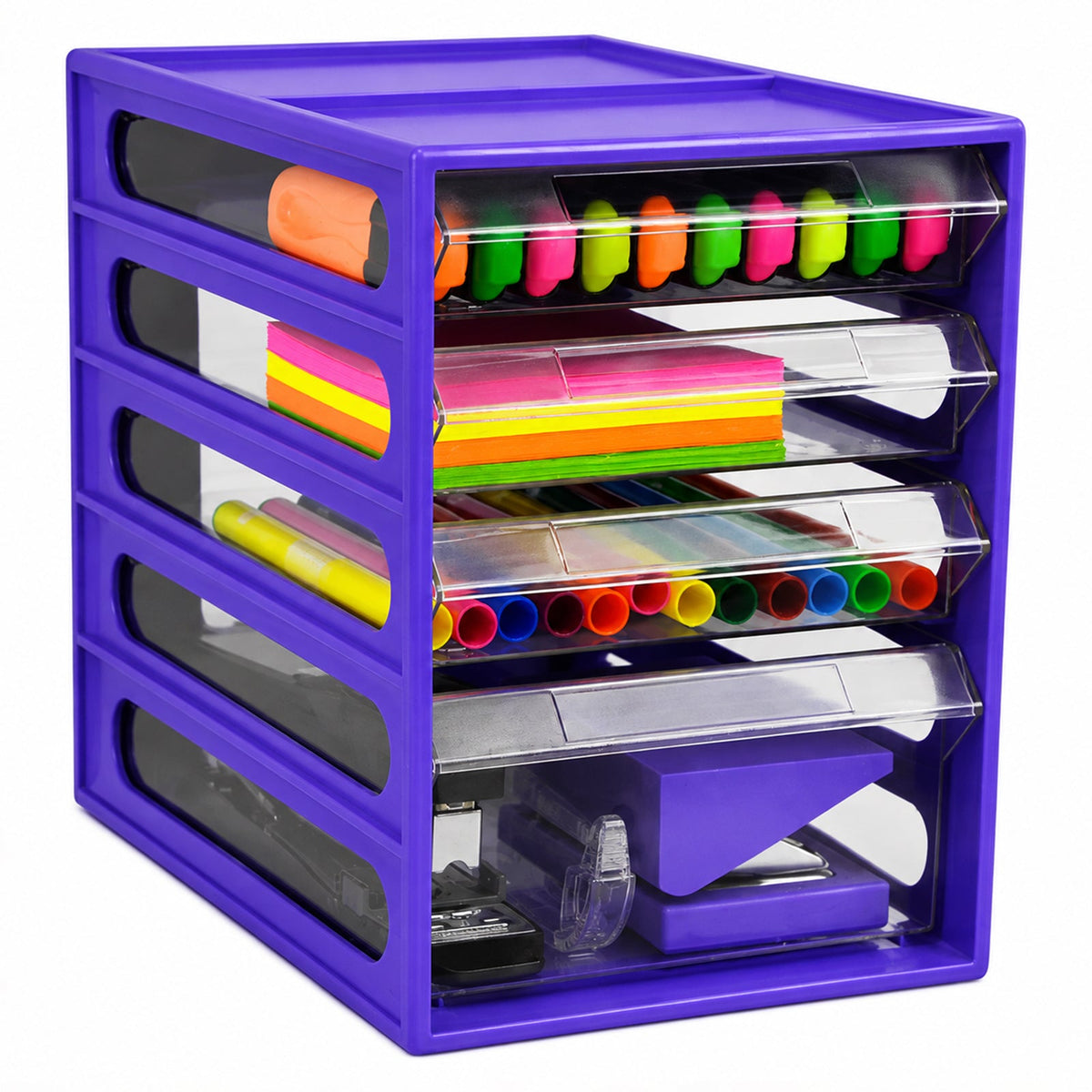Italplast 4 Drawer Office Organiser Grape