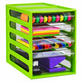 Italplast 4 Drawer Office Organiser Lime