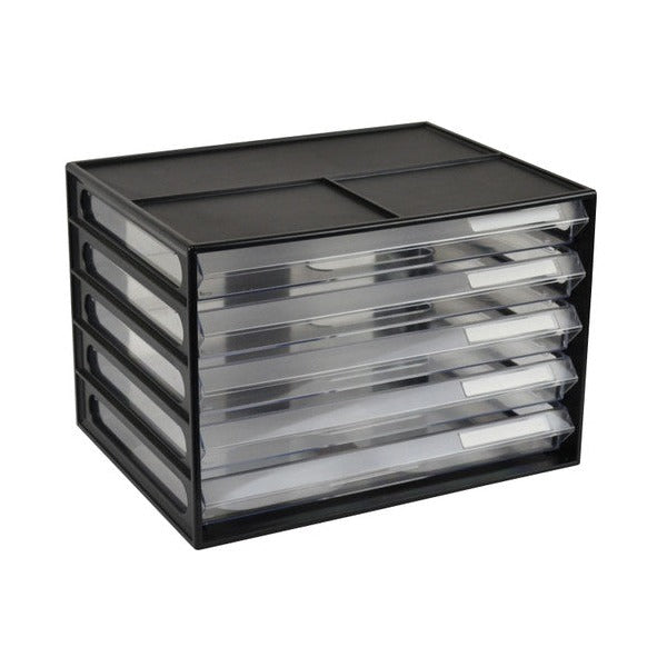 Italplast Document Cabinet 5 Drawer A4 Black