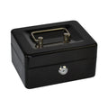 Italplast Deluxe Metal Cash Box 6 Inch 6 Compartment with Lock and Keys Black