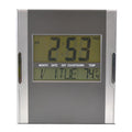 Italplast Wall Clock 215mm Digital Display Silver Grey