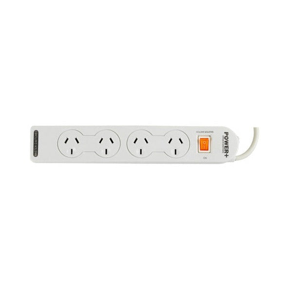 Italplast Power Board 4 Outlet with Master Switch White