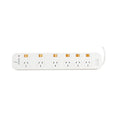 Italplast Power Board 6 Outlet with Individual Switches White