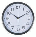 Italplast Round Wall Clock 30cm Plastic Face Black Trim