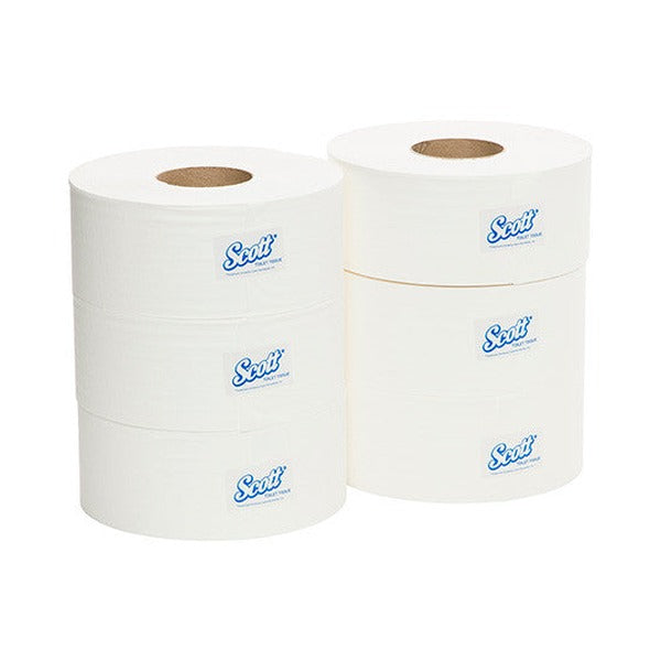 Scott Compact Jumbo Roll Toilet Tissue White 1 Ply 600m Box of 6