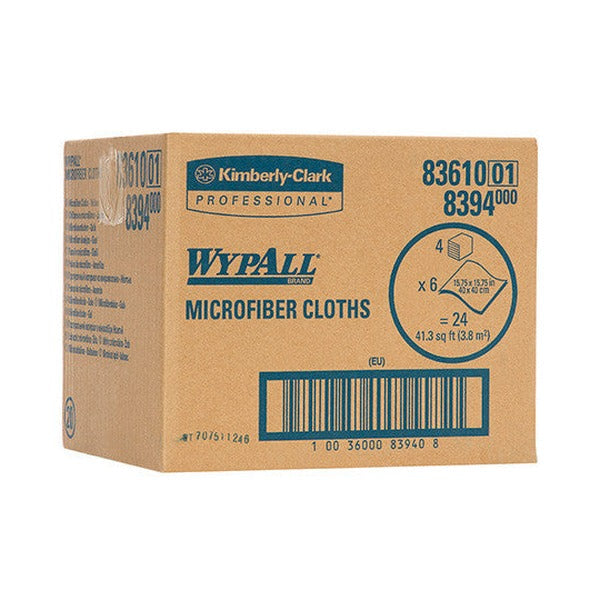 WypAll Microfibre Cloths 40cm x 40cm Yellow 6 Cloths Pack of 4