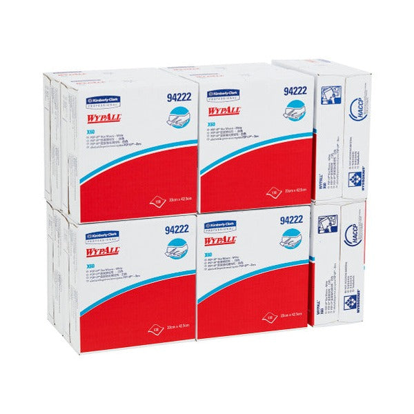 WypAll X60 Pop Up Wiper White 130 Wipers Box of 10
