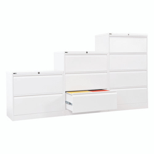 Rapidline Go Heavy Duty Lateral Filing Cabinet Two Drawer White Satin