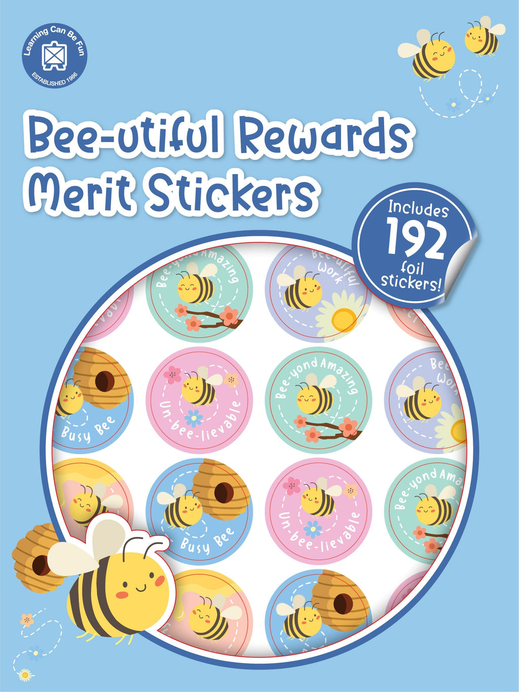 Learning Can Be Fun Bee-utiful Rewards Merit Sticker Book 192 Stickers