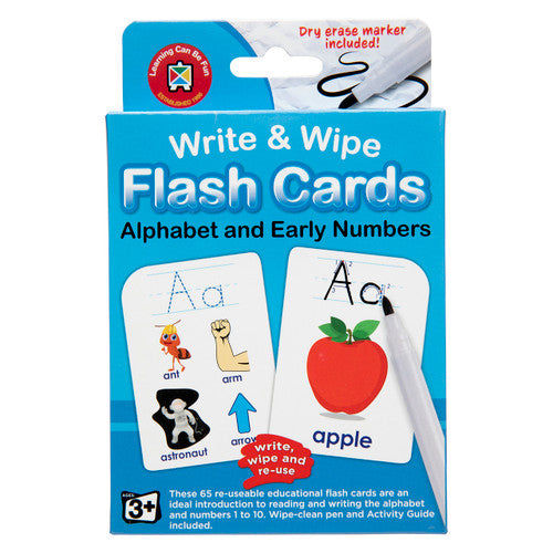 Learning Can Be Fun Write and Wipe Flash Cards Alphabet and Early Numbers