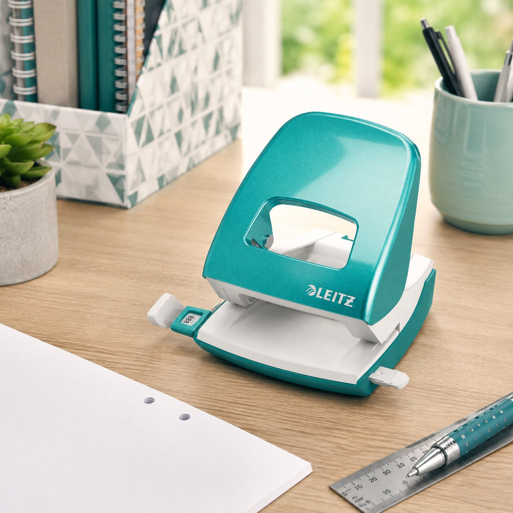 Leitz NeXXt WOW Punch 2 Hole 30 Sheet Ice Blue