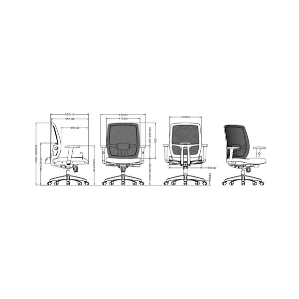 Rapidline Luminous Mesh Back Operator Chair White Frame Black Fabric