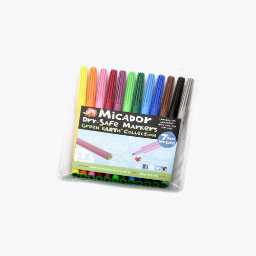 Micador Dry Safe Markers Assorted Wallet of 12