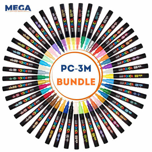 Posca PC-3M Paint Marker Pen Bullet Fine Bundle of 45 Individual Colours