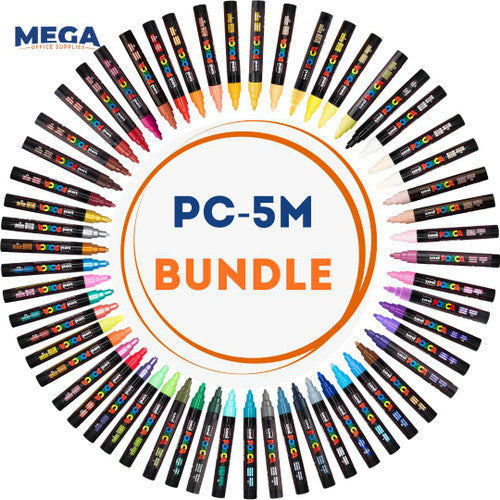 Posca PC-5M Paint Marker Pen Bullet Medium Bundle of 57 Individual Colours
