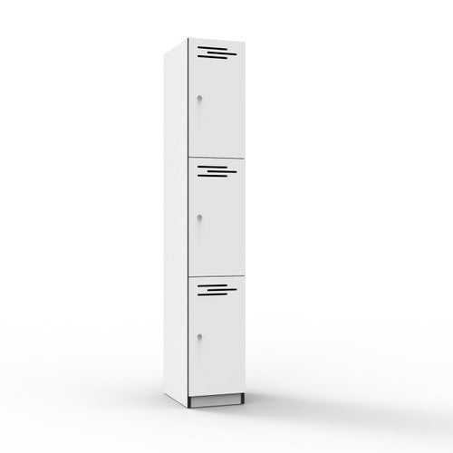 Rapidline Rapid Infinity 3 Door Melamine Locker Natural White / Black