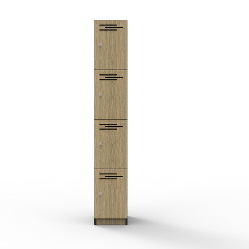 Rapidline Rapid Infinity 4 Door Melamine Locker Natural Oak / Black