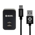 Moki Type-C to USB SynCharge Braided Cable Wall Charger