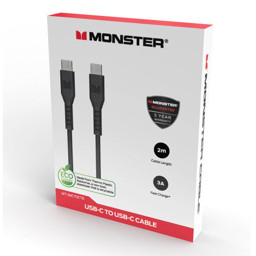 Monster USB-C to USB-C TPE Cable 2m Black