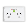 Monster Dual Socket Surge Protector White